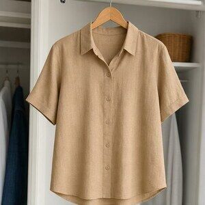 Camel Pleated Blouse